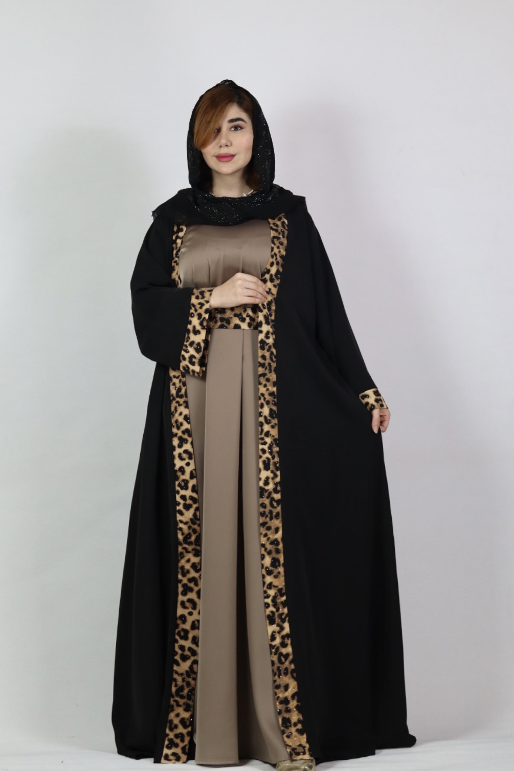عباي تك مشكي(پلنگي)كد ١٠٠
